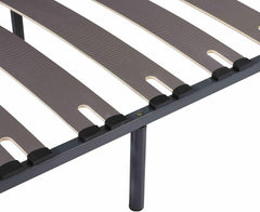 SAMPUR - Morpholattes bed base | 90 x 190 cm | 7 legs included | Grey | 25 cm high | epoxy lacquered metal frame | Extra wide slats | 5 support zones