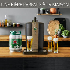 Krups Beertender Machine bière pression, Fûts de 5 L, Marques du groupe Heineken, Témoin lumineux, Température et mousse parfaites, Bière fraîche, Installation facile, Compact noire VB450E10