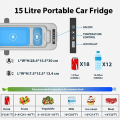 Alpicool LGMP8 8L Glaciere Portable Réfrigérateur Voiture Camping Congélateur 12/24V Mini Frigo pour Maison, Bureau ou Pique-Nique en Plein Air/ -20 à 20℃(Batterie Non Incluse)