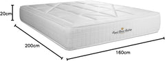 Royal Palace Bedding Windsor Pocket Spring Mattress + Memory Foam Maxi Thickness 140 x 190 cm | Thickness: 26 cm | Comfort: Balanced