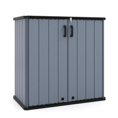 Tangkula 175 Gallon All-Weather Outdoor Storage Box with Lockable Door & Removable Shelf