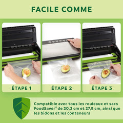 FoodSaver FFS005X Vacuum Sealer with Storage Compartment for Roll and Cutter, Pulse Function for Fragile Food, Includes Matching Accessories and Vacuum Bags