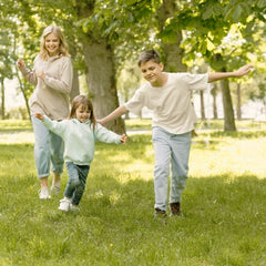 Aire de jeux enfant Montessori - 3 en 1 Balançoire, Toboggan, Cabane en bois modulable