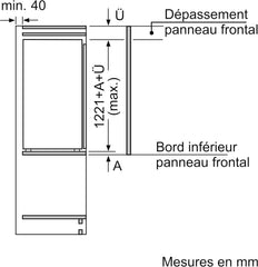 BOSCH KIR41VFE0, Série 4, Petit réfrigérateur, Encastrable, 122,5 x 56 cm, 204 L