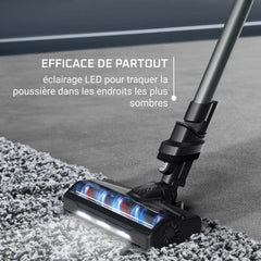 Rowenta X-Pert 7.60 Aspirateur Balai sans fil, Ultra Léger, Puissant 140W, Polyvalent, Autonomie 45min, Efficace tous Types de Sols RH6A33WO, Noir