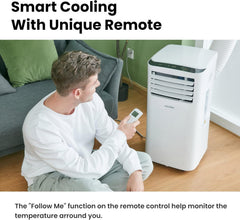 COMFEE' Climatiseur Mobile 9000 BTU/h 2,6kW, 3-EN-1 Refroidisseur Déshumidificateur Ventilateur, Fonction Follow me, Minuterie, Mode nuit, Pour salon et maison de 33㎡/88m³, MPPH-09CRN7, R290