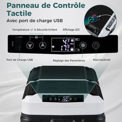 Glacire lectrique Portable Double Zone 40L Rfrigrateur de Voiture 12 V Compresseur -20鈩兟爚聽20鈩12/24V CC et 100-240V CA Noir -