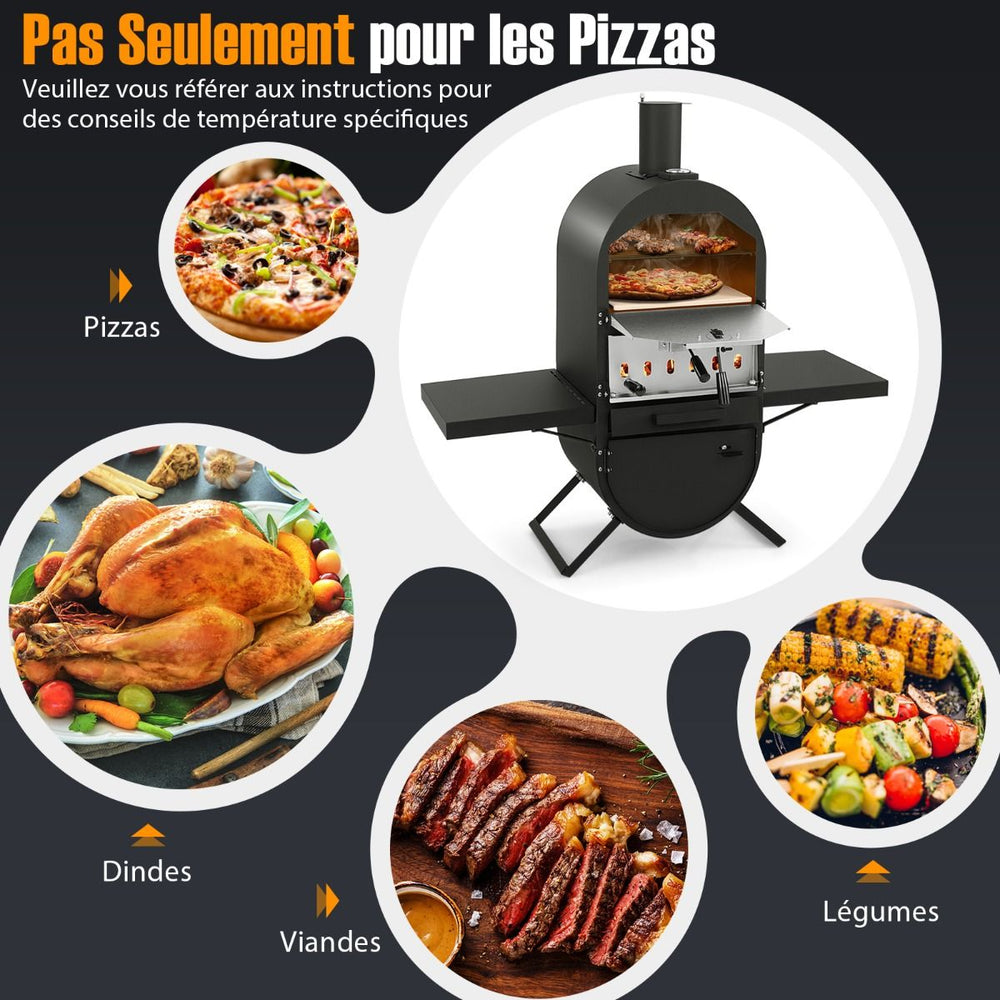 Four Pizza au Feu de Bois d'Extrieur Housse en Tissu Oxford Pierre Pizza de 31 cm Pelle Pizza Grille de Cuisson -