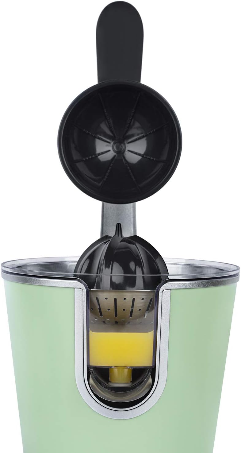 H.Koenig AGR80 160W Professional Electric Citrus Juicer Stainless Steel Lever and Filter Drip Free BPA Free Dishwasher Safe Parts