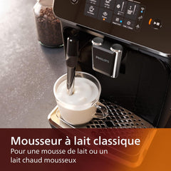 Philips Series 2200 Espresso Machine - Coffee Bean - LatteGo Milk Frother, 3 Coffee Specialties, Intuitive Touch Screen, Glossy Black (EP2231/40)