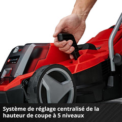 Einhell Tondeuse à gazon sans fil GE-CM 18/33 Li Kit Power X-Change (18V, Largeur de Coupe 33cm, Surface conseillée 200 m²) Livré avec Batterie 4,0 Ah et Chargeur
