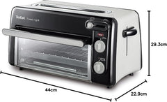Tefal 2-in-1 Toaster & Mini Oven, Stainless Steel, Long Toaster Slot with Lid, 6 Levels of Browning, Grill Temperature up to 210°C, Toast N Grill TL600810
