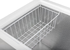 METRO Professional Congélateur bahut GHF2700S, acier, 188 x 73.5 x 94.5 cm, 700 L, 125 W, 3 paniers, éclairage LED, avec serrure, blanc/gris