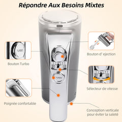 Aigostar Adela - Batteur Électrique, Batteur à Main Électrique Ultra Puissant de 400W. 5 Vitesses + Turbo, Bouton D'éjection. 1 Support de Rangement et 2 Batteurs et 2 Crochets Pétrisseurs.