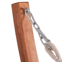 Hamac 1 Place 200x100cm avec Support en Bois de Mélèze Russe Capacité 120kg en Polyester Métal 313x115x120cm Naturel -