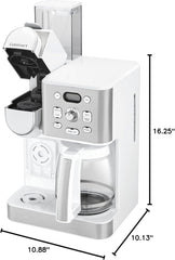 Cuisinart Cafetière, carafe en verre de 12 tasses, cafetière automatique chaude et glacée, machine à café à serveur unique, acier inoxydable noir, SS-16BKS