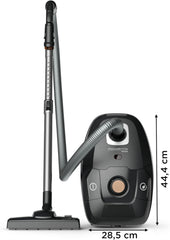 Rowenta Green Force Max Silence Vacuum Cleaner with Bag, 900 W Max, High Filtration, Quiet, Eco-Responsible, Made in France, Black/Aluminium RO6136EA