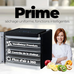 Nebula Déshydrateur Alimentaire | 6 Plateaux Acier Inoxydable | Contrôle Tactile LED | Température Réglable 35-70°C | Deshydrateur Fruits Et Légumes | Deshydratateur Alimentaire | 400W