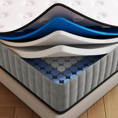Matoresu Double Mattress 160 x 190 cm Memory Foam Height 25 cm Medium Rigid H3 Ergonomic 7 Zone Cold Foam Comfortable Breathable Fabric Cover
