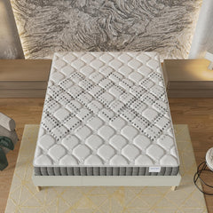 November- Matelas Eliha 120x190cm- Technologie Hybrid: Ressorts ensachés + Mousse HDensité-Épaisseur 20cm- Soutien Tonique & indépendance de Couchage- Label SANITIZED(Anti bactérien/acarien)