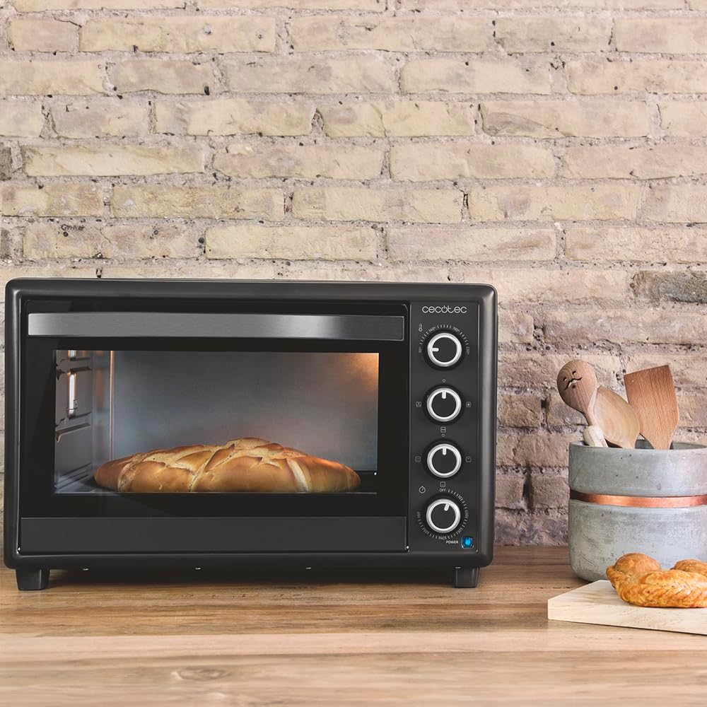 Cecotec Bake&Toast 4600 Black Gyro Countertop Oven, 46 L, 2000 W, 12 Combinable Heating Functions, Includes Rotating Spindle, Crumb Catcher Tray.