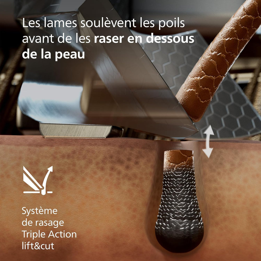 Philips Rasoir i9000 Prestige Ultra, Rasoir électrique 100% étanche, Technologie Skin IQ Pro, Système Triple Lift & Cut, Lames de précision NanoTech rotatives 360°, 5 modes de rasage, XP9401/38