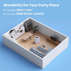 COMFEE' Climatiseur Mobile 9000 BTU/h 2,6kW, 3-EN-1 Refroidisseur Déshumidificateur Ventilateur, Fonction Follow me, Minuterie, Mode nuit, Pour salon et maison de 33㎡/88m³, MPPH-09CRN7, R290