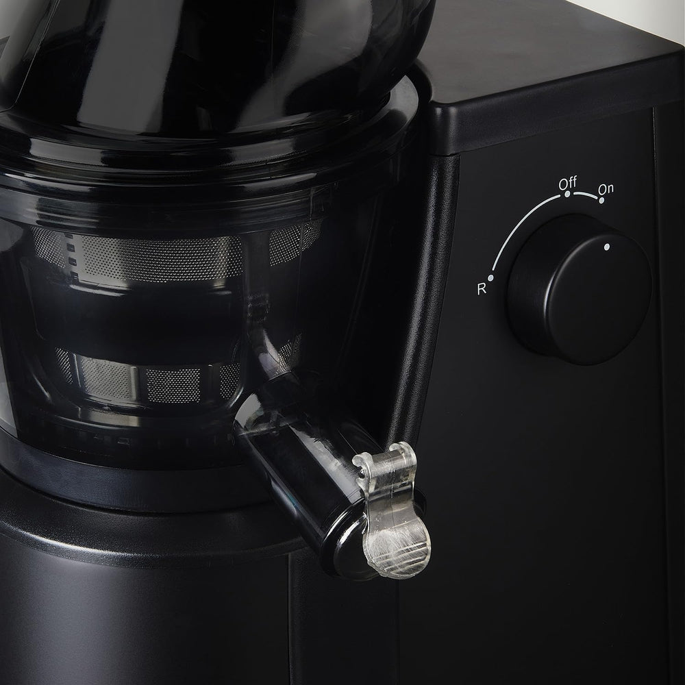 Extracteur de Jus de Fruits et Légumes vertical GSX24 H.Koenig Centrifugeuse Vitamin + sans BPA - 82 mm Large Bouche - 3 tamis pour jus fin ou épais et sorbet - Pression douce - 50 tours 400 W