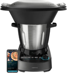 Cecotec Robot de Cuisine Mambo Black. 23 Fonctions, 10 Niveaux de Température, 1700W, 2,5 kg de Pâte, Cruche de 3,3L, 10 Vitesses, Minuterie, Température Réglable de 37 °C à 120 °C