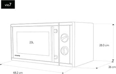 H.Koenig Compact Design Microwave 20L VIO4, Powerful 700W, Turntable 24.5 cm, Multifunction 5 Heating Levels and Defrost Function, Timer up to 30 min, Fast, Worktop
