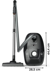 Rowenta Green Force Max Silence Vacuum Cleaner with Bag, 900 W Max, High Filtration, Quiet, Eco-Responsible, Made in France, Black/Aluminium RO6136EA