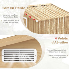 Abri de Jardin 2.3㎡ en Acier Galvanisé Anti-UV 196x142x186cm Cabane de Jardin Exterieur 3.7m³ avec Porte Coulissante Rampe Naturel