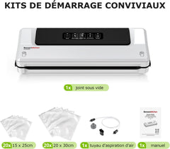 Bonsenkitchen Food Vacuum Sealer - Vacuum Sealer for Vacuum Cooking and Preserving Fresh Food, Including Vacuum Bags 40