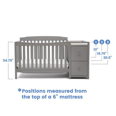 Delta Children Mason 6 - in - 1 Convertible Crib and Changer. Gray