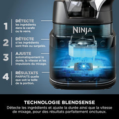 Ninja Detect Power Blender Pro & Single Serve 2-in-1, 1200W Blender with 2L Container, 2 Individual Cups, Blender for Smoothies and Iced Drinks, Vegetable Chopping, Black, TB301EU