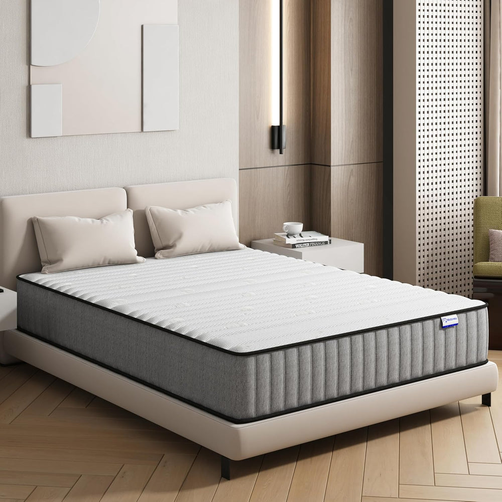 Matoresu Double Mattress 160 x 190 cm Memory Foam Height 25 cm Medium Rigid H3 Ergonomic 7 Zone Cold Foam Comfortable Breathable Fabric Cover