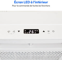 MEDION Smart Climatiseur Split P502 (5000 BTU, 3-en-1, Refroidir, Déshumidification, Ventilation, pour caravane, camping-car, kit de joint de fenêtre, mode sommeil, contrôle Wifi, Écran, MD 37735)