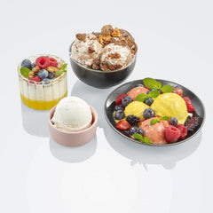 SEVERIN 2-in-1 Ice Cream Maker Compact 135 W, Electric Ice Cream Maker and Yogurt Maker with 1.2 L Capacity, Ice Maker with Recipe Book, Black, EZ 7407