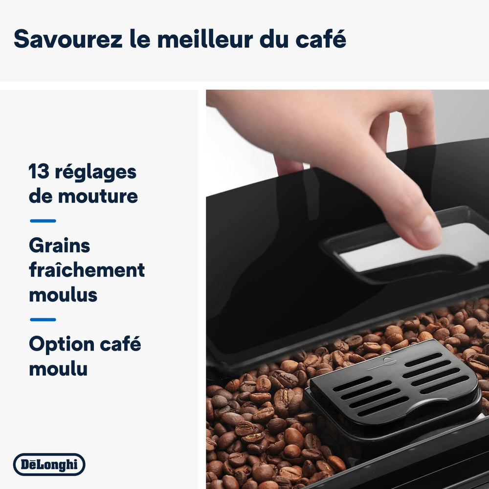 De'Longhi Magnifica S ECAM11.112.B, Automatic Coffee Machine / Espresso Bean to Cup with Milk Nozzle, with 4 One-Touch Recipes, Soft-Touch Control Panel, 1450 W, Black