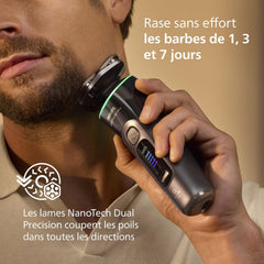 Philips Rasoir i9000 Prestige Ultra, Rasoir électrique 100% étanche, Technologie Skin IQ Pro, Système Triple Lift & Cut, Lames de précision NanoTech rotatives 360°, 5 modes de rasage, XP9401/38