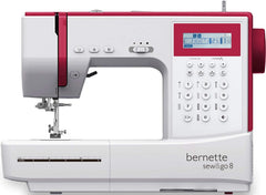 Bernette Sew&GO8 Machine à coudre ordinateur avec 197 programmes de couture, bras libre, écran multifonction, couture, patchwork, matelassage, White