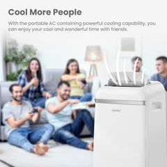 COMFEE' Climatiseur Mobile 9000 BTU/h 2,6kW, 3-EN-1 Refroidisseur Déshumidificateur Ventilateur, Fonction Follow me, Minuterie, Mode nuit, Pour salon et maison de 33㎡/88m³, MPPH-09CRN7, R290