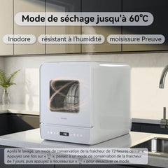 Hermitlux Mini lave-vaisselle de table, 6+1 Programmes de lavage, 5 Couverts et réservoir d'eau de 5L