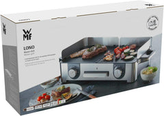 WMF Master-Grill électrique, 2400W, Grande surface 28x50cm, Revêtement antiadhésif, Plaques amovibles compatibles lave-vaisselle, Inox 18/10 Cromargan, Lono 0415280011