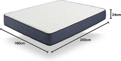 NATURALEX - Matelas PerfectSleep 180x200 - Épais 30 cm - Soutien Mousse à mémoire de Forme - Accueil Blue Latex - Confort Ferme - Respirant - 7 Zones - Réversible - Haute Densité - Fabriqué en Europe