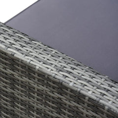 Ensemble de meubles de patio 4 pièces, canapé en osier de rotin, ensemble de luxe pour extérieur, ensemble de meubles de jardin avec coussins pour porche, jardin, balcon au bord de la piscine, gris