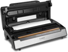 Caso FastVac 500, Professional Commercial Vacuum Sealer, Stainless Steel, Double Piston Pump, 15 Litres/Minute, Includes 2 Free Foil Rolls