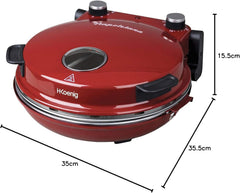 H.Koenig Four à Pizza électrique Professionnel Portable NAPL350, Multifonction, Tartes et Quiches, Grand Plateau en Pierre Céramique, Température 0 à 400°C, Minuterie, Roulette et Pelle en bois