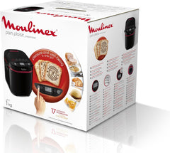 Moulinex OW220830 Bread Maker with 17 Programmes Plastic Black/Purple 31 x 29 x 29 cm