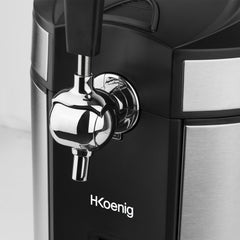 H.Koenig Tireuse à Bière compatible tous Fûts Universels Pressurisés de 5L Inox BW1778, Machine, Pompe, Pression domestique, Professionnelle, Universelle, Refroidissement intégré 4°C